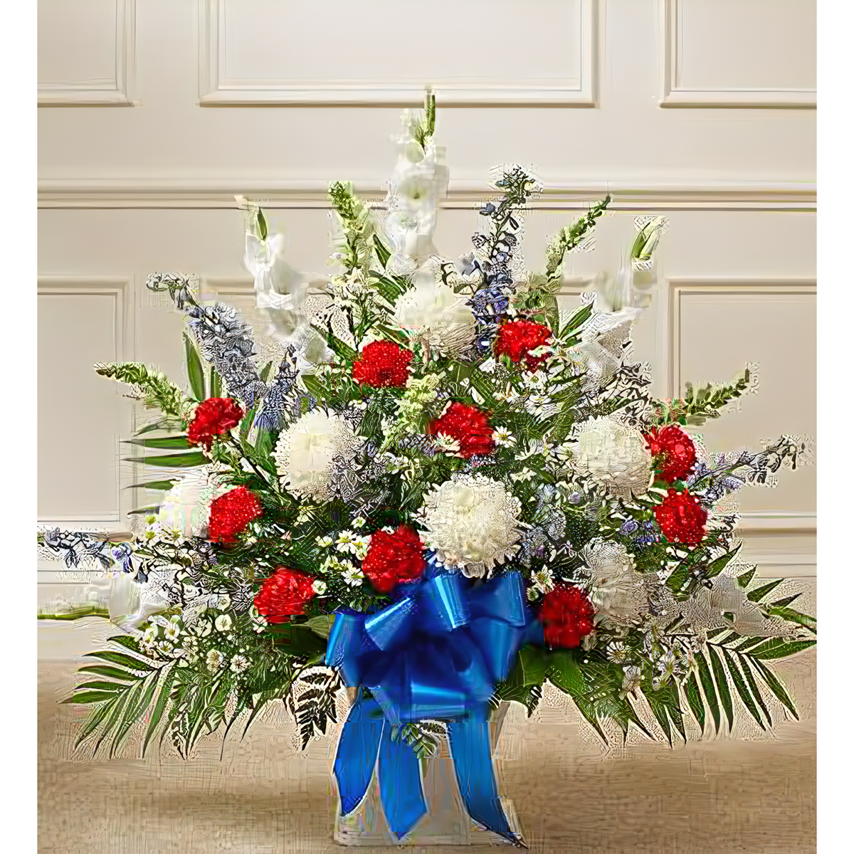 Patriotic Tribute Floor Basket Arrangement - Funeral &gt; For the Service