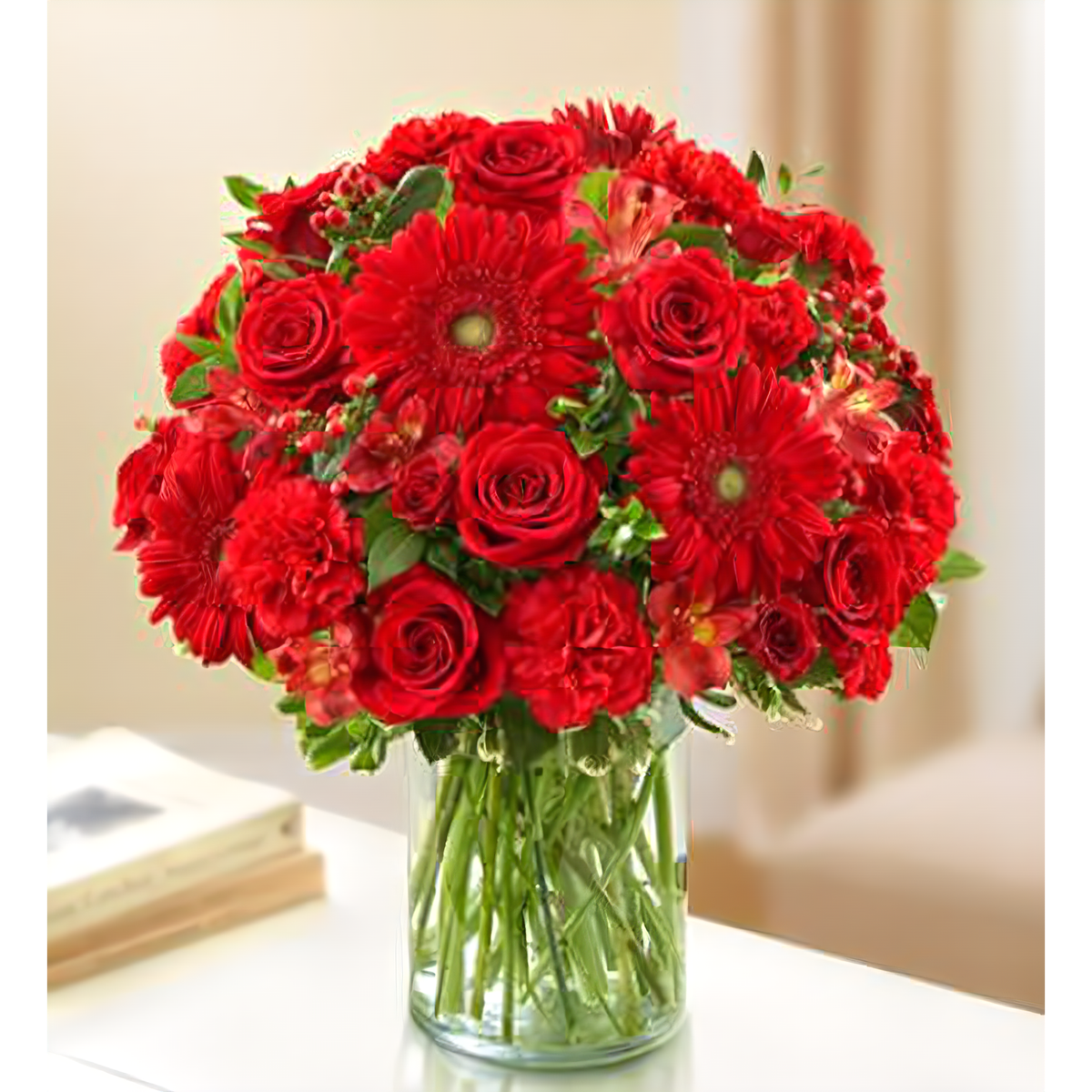 Sincerest Sorrow - All Red - Funeral &gt; Vase Arrangements