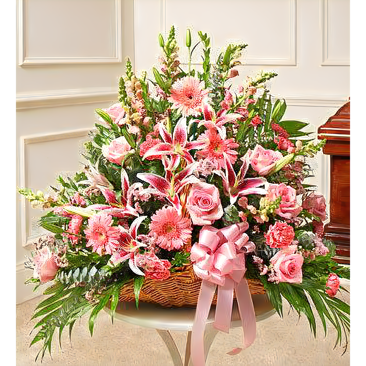 Thoughts and Prayers Fireside Basket - Pink - Funeral &gt; For the Service