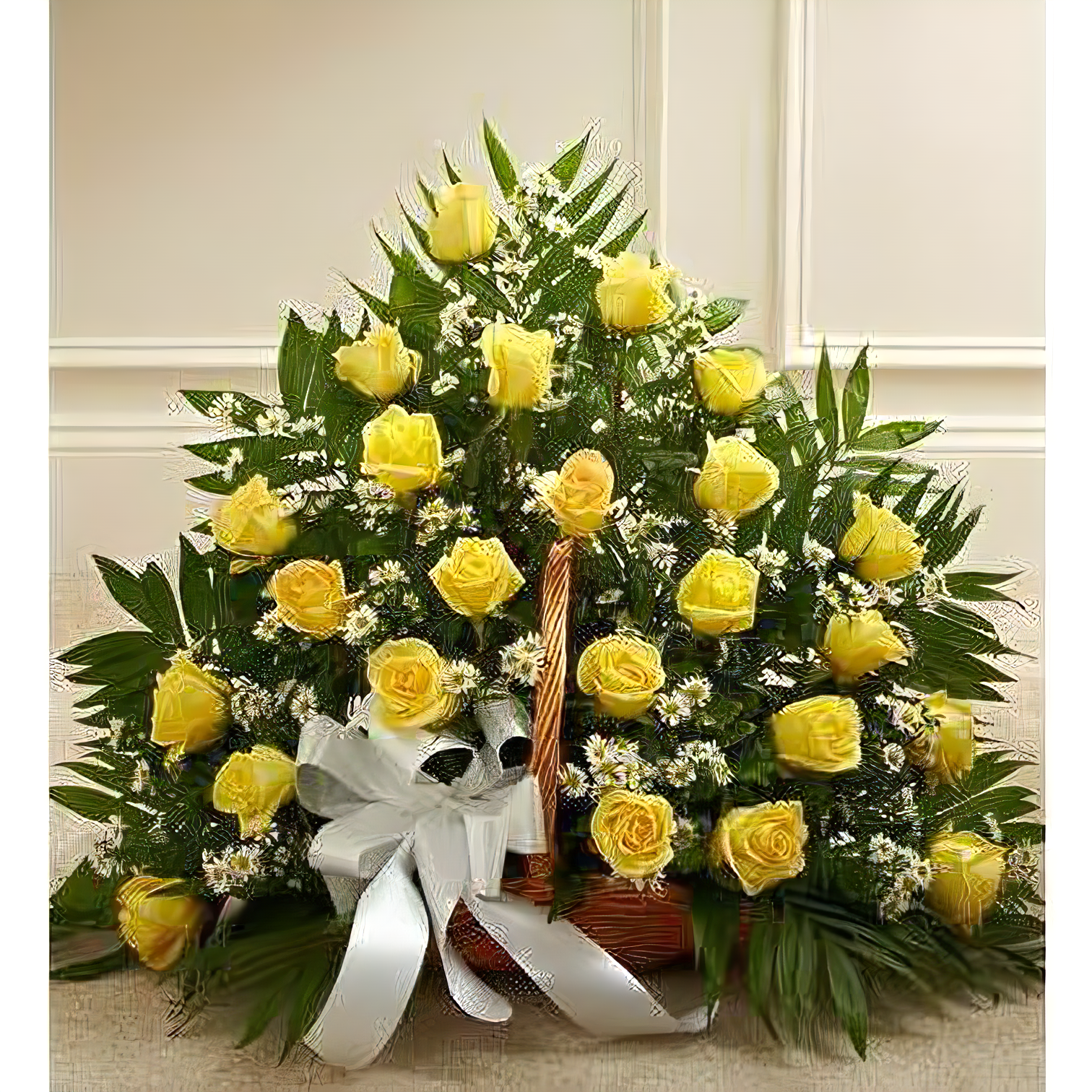 Sincerest Sympathies Fireside Basket - Yellow - Funeral > For the Service