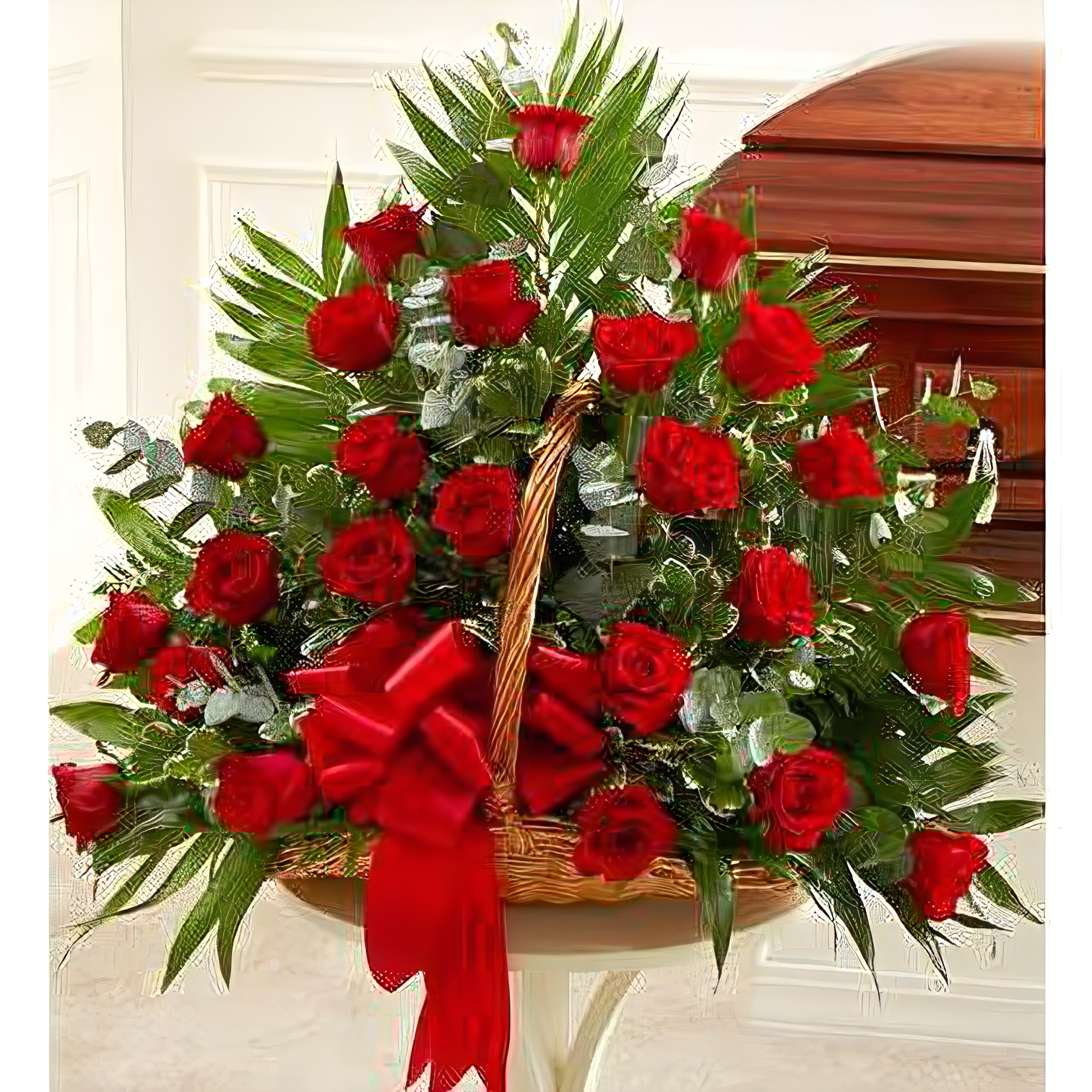 Sincerest Sympathies Fireside Basket - Red - Funeral > For the Service