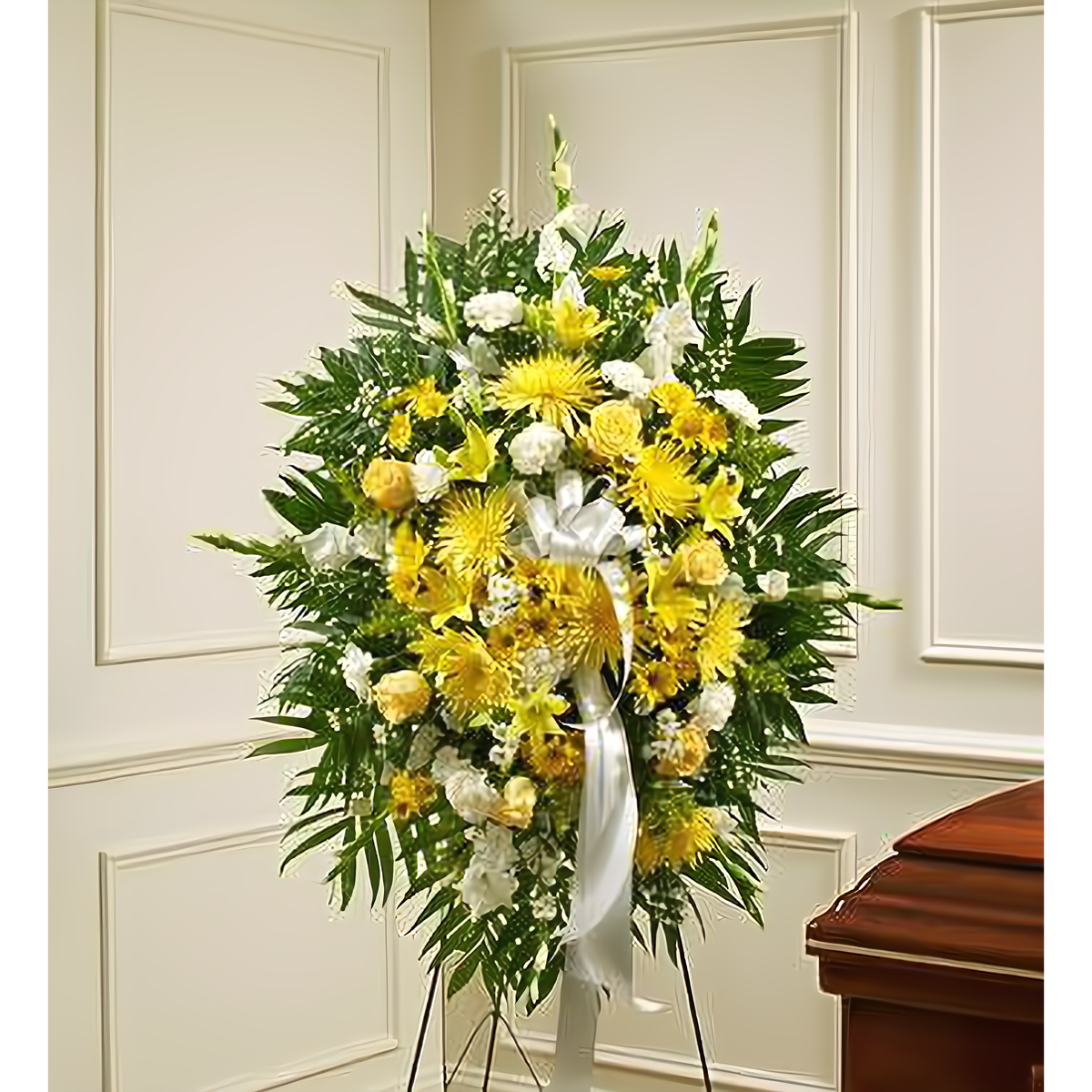 Deepest Sympathies Yellow Standing Spray - Funeral &gt; Standing Sprays