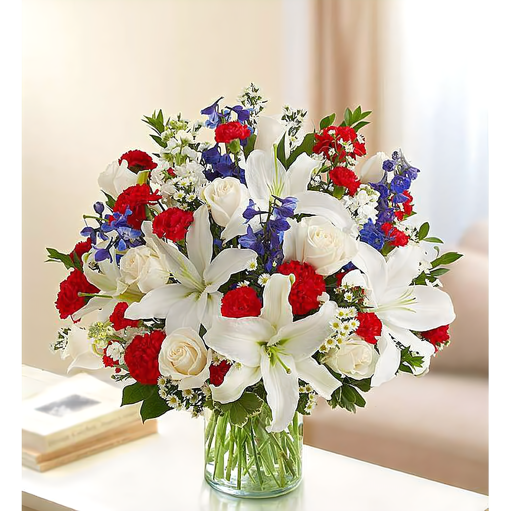 Sincerest Sorrow - Red, White and Blue - Funeral > Vase Arrangements