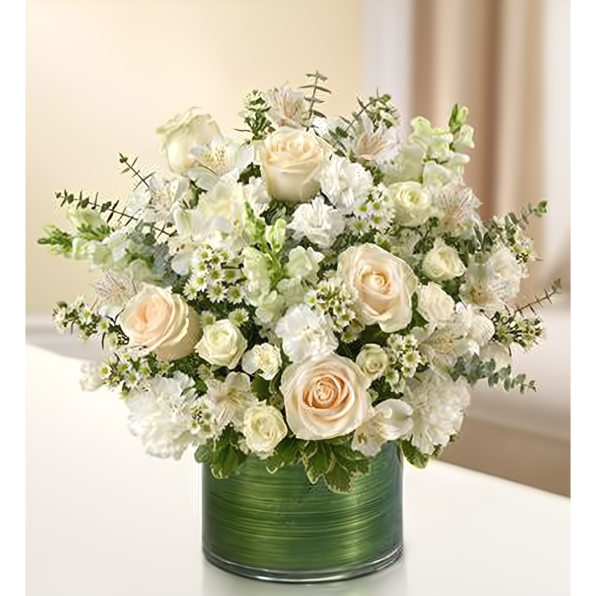 Cherished Memories - All White - Funeral &gt; Vase Arrangements