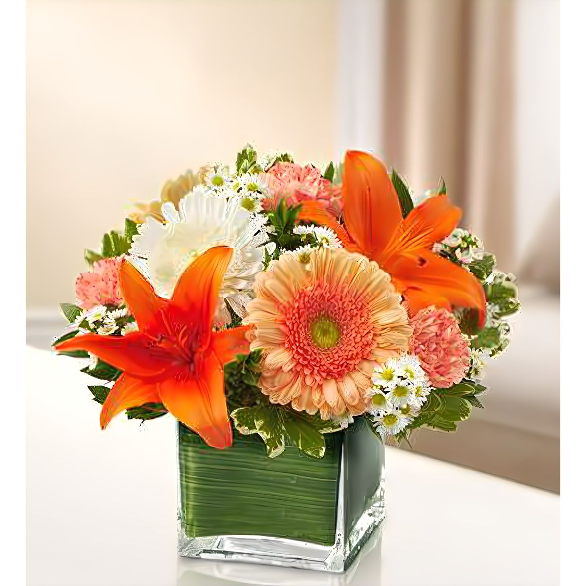 Healing Tears - Peach, Orange and White - Funeral &gt; Vase Arrangements