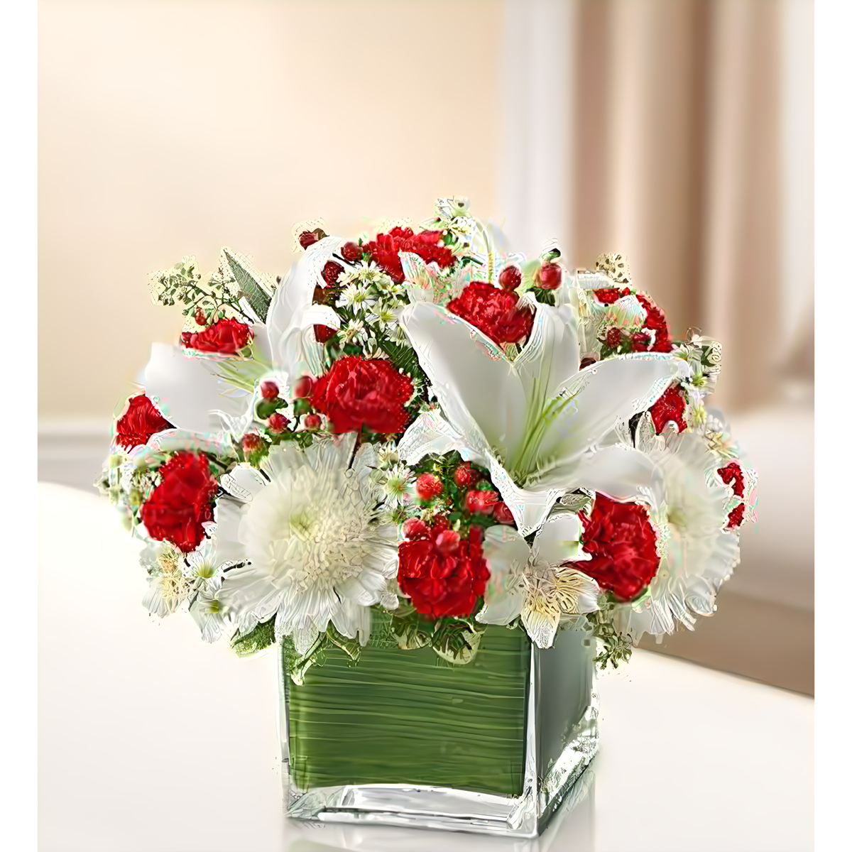 Healing Tears - Red and White - Funeral &gt; Vase Arrangements
