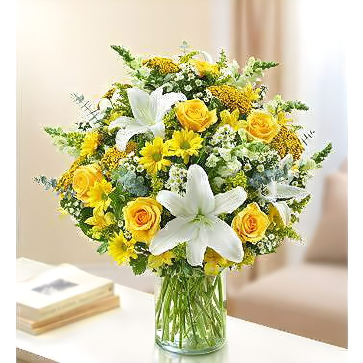 Sincerest Sorrow - Yellow and White - Funeral &gt; Vase Arrangements