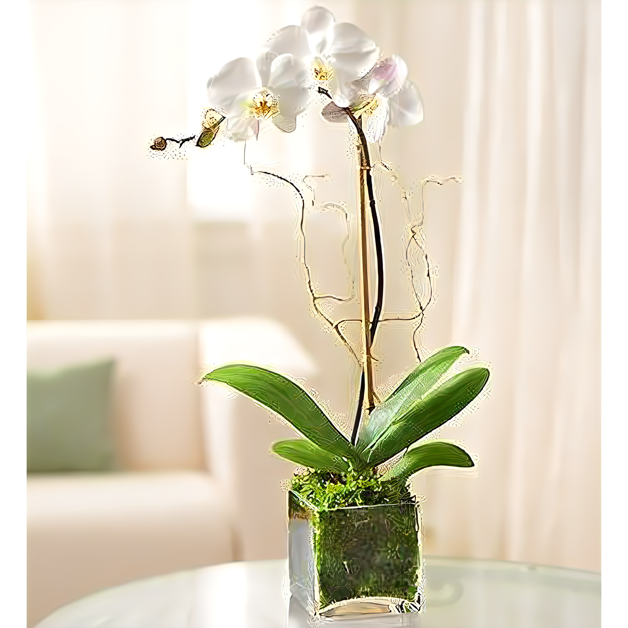 White Phalaenopsis Orchid for Sympathy - Plants