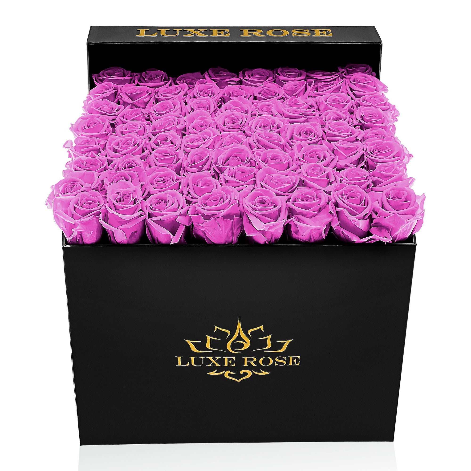 Preserved Roses Large Box | Hot Pink - White - Roses