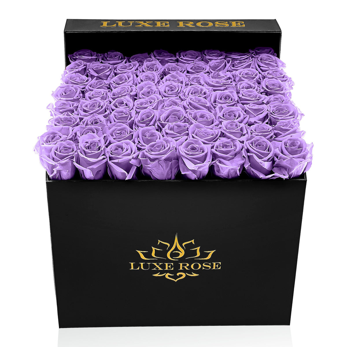 Preserved Roses Large Box | Lilac - Black - Roses