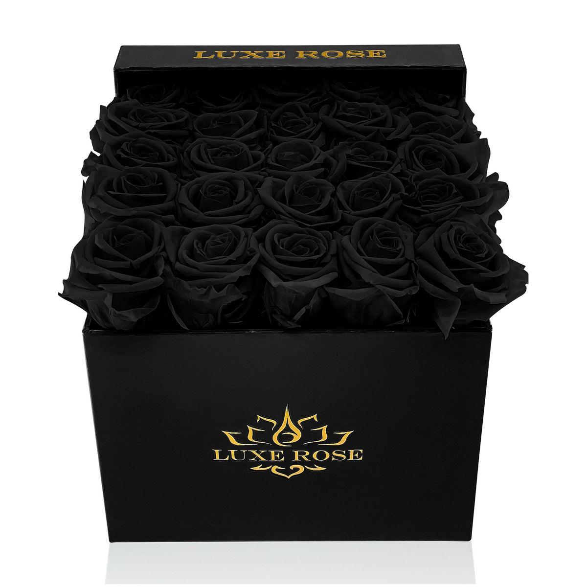 Preserved Roses Small Box | Black - Black - Roses