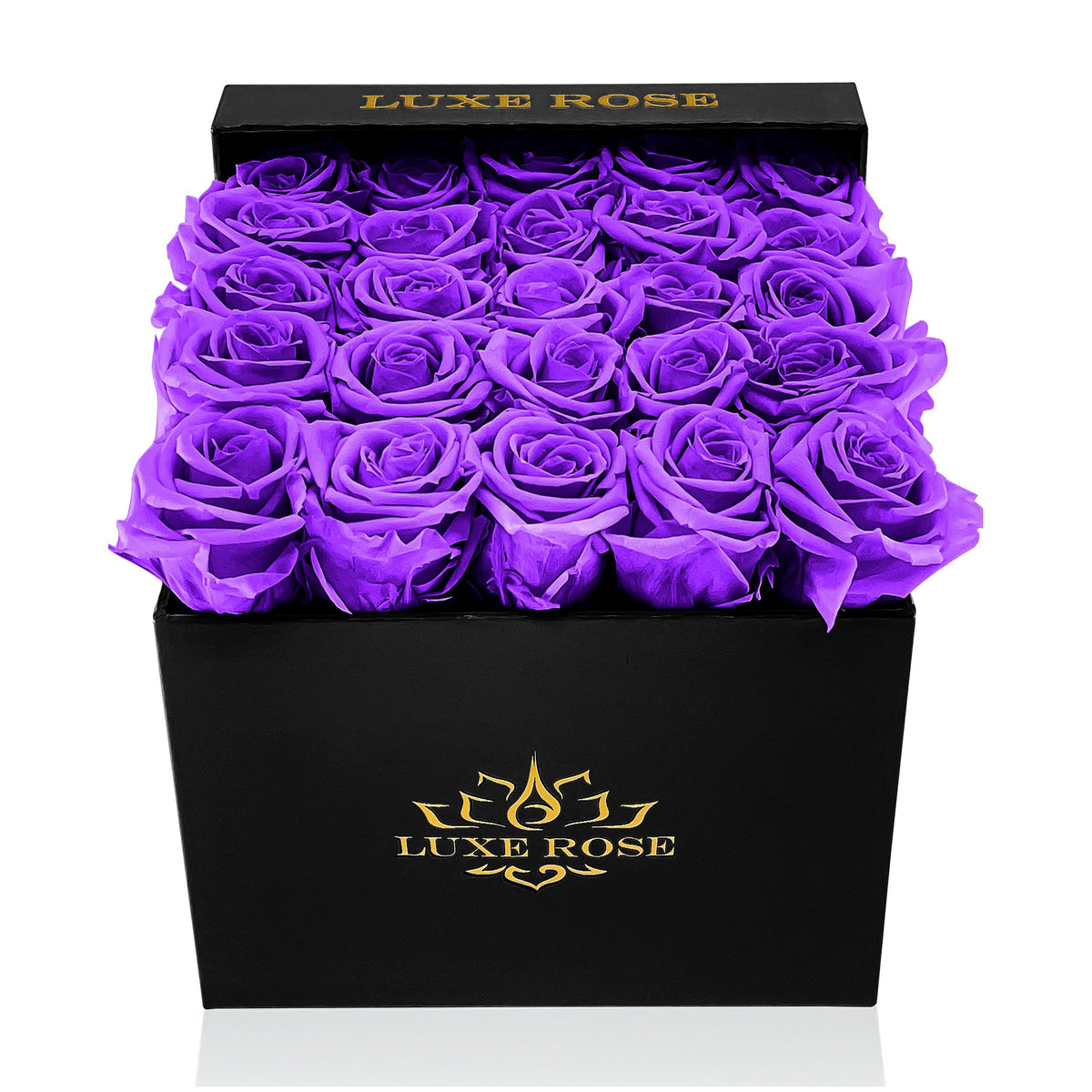 Preserved Roses Small Box | Purple - Black - Roses