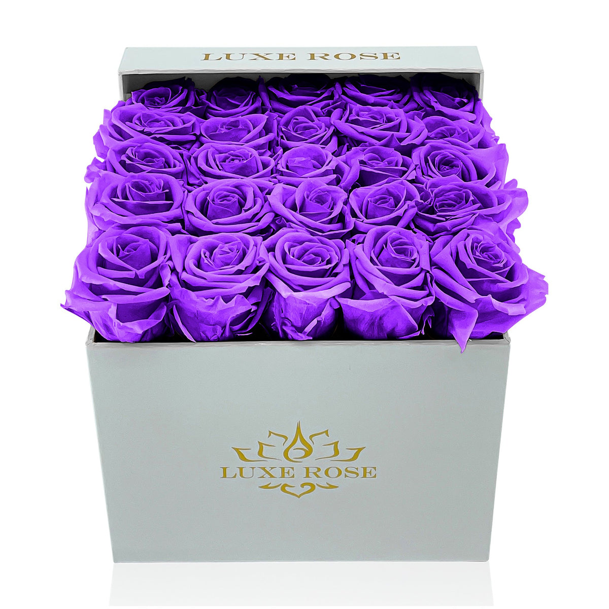 Preserved Roses Small Box | Purple - White - Roses