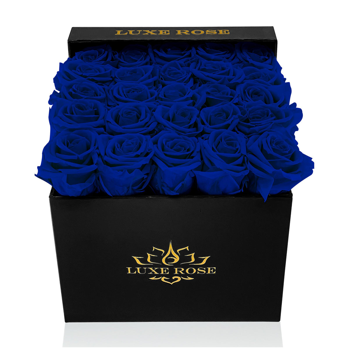 Preserved Roses Small Box | Royal Blue - Black - Roses